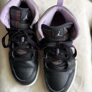 Jordan Black and Purple Sneakers